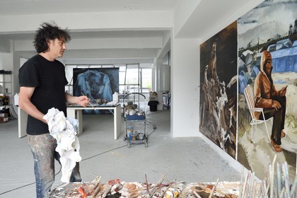 France, Val-de-Marne, Yvry-sur-Seine, Workshop of Fred Kleinberg, work for the exhibition Odyssée (Odyssey)