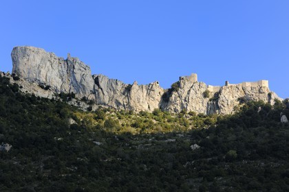France, Aude, Peyrepertuse, the ruins of Cathar castle built in XIIth century