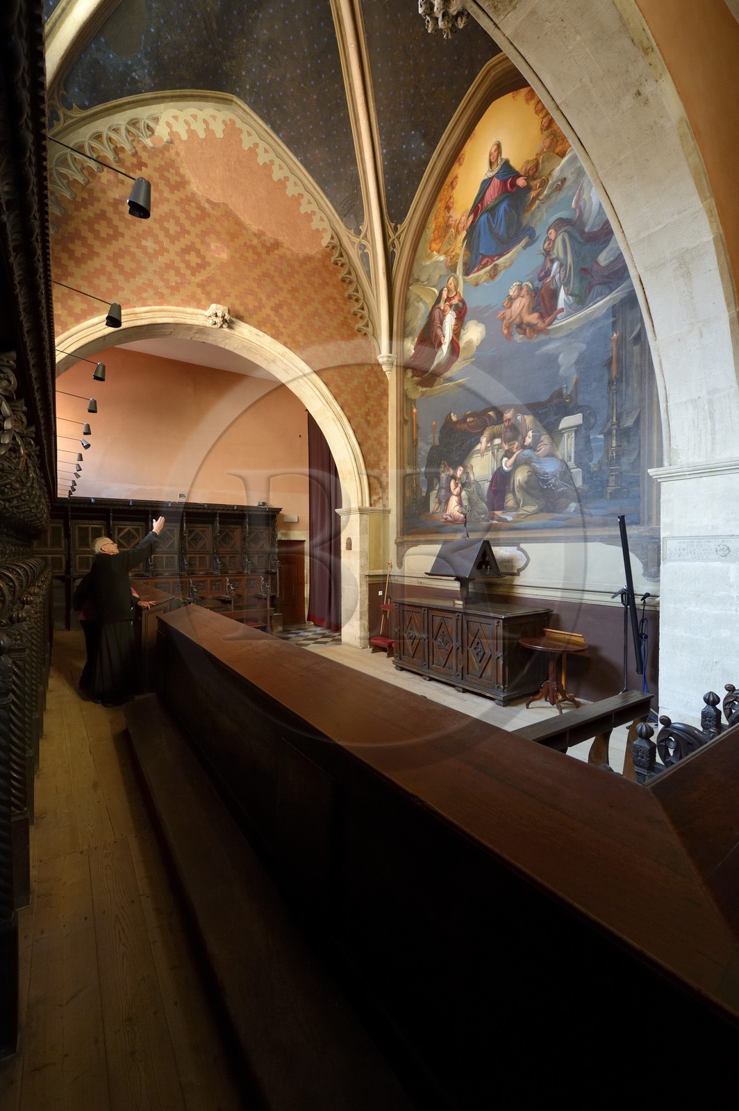 Croatie, Dalmatie, côte dalmate, Zadar, église et couvent Saint-François, salle de 1393 dans l'église pour le choeur pour les psaumes où se trouvait le Codex Croatie, Dalmatie, côte dalmate, Zadar, église et couvent Saint-François, salle de 1393 dans l'église pour le choeur pour les psaumes où se trouvait le Codex