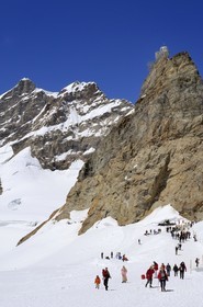 Switzerland, Canton of Bern, Bernese Oberland, Jungfrau Aletsch Bietschhorn (3 454 m) called the Top of Europe, listed as World Heritage by UNESCO, and the Sphinx observatory