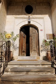 Turkey, Central Anatolia, Nevsehir Province, Cappadocia listed as World Heritage by UNESCO, Urgup, Yunak Evleri luxury hotel in old troglodytic houses