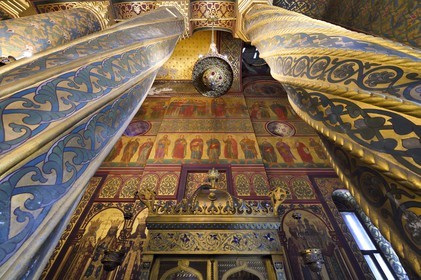 Romania, Wallachia, Muntenia, Arges County, the Curtea de Arges monastery from the early 16th century is now an Episcopal church which houses the necropolis of the early kings of Romania