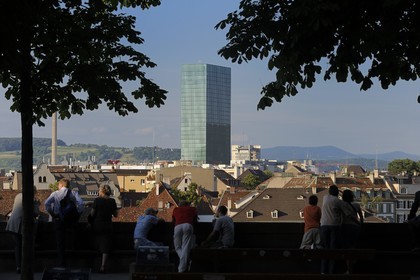 Switzerland, Basel, Fair Messerturm Tower on the Messerplatz, highest tower in Switzerland