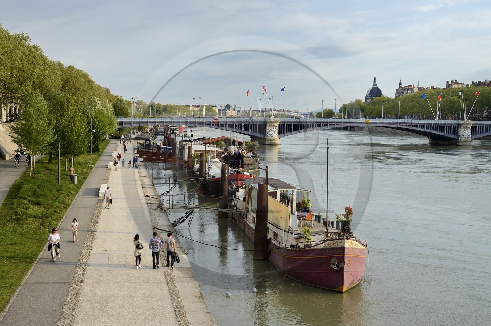 France, Rhône (69), Lyon, les berges du Rhône, quai Général Sarrail France, Rhône (69), Lyon, les berges du Rhône, quai Général Sarrail