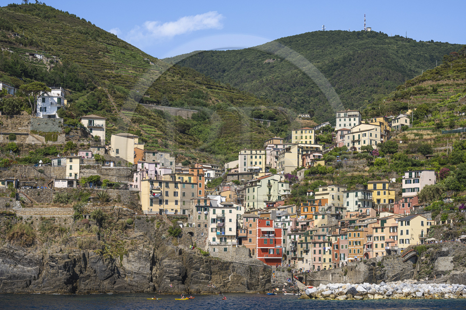 Italie, Ligurie, Cinque Terre, parc national des Cinque Terre classé Patrimoine Mondial de l'UNESCO, village de Riomaggiore