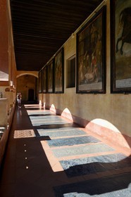 Spain, Extremadura, Guadalupe, Royal Monastery of Santa Maria de Guadalupe listed as World Heritage by UNESCO, Mudejar cloister built in the 15th century
