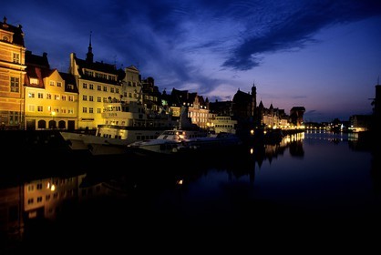 Pologne, Poméranie Orientale, Gdansk, le Long-Quai (Dlugie Pobrzeze) du vieux port