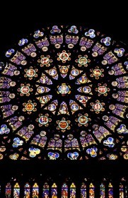 France, Seine Saint Denis, Saint Denis, rose window of the basilica dedicated to the French Kings