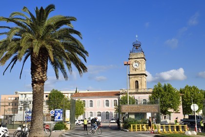 France, Var, Toulon, Arsenal entrance on the city side and the Clock Tower