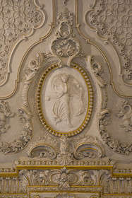 Italy, Liguria, Genoa, Rolli Palace listed as World Heritage by UNESCO, the palazzo Interiano Pallavicino built in 1567, stucco decorated ceiling