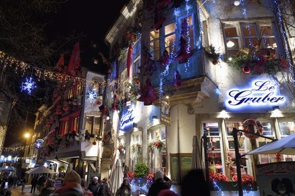 France, Bas Rhin, Strasbourg, old town listed as World Heritage by UNESCO, rue du Maroquin with its Christmas decorations
