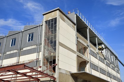 France, Bas-Rhin (67), Strasbourg, quartiers des anciens entrepots de la COOP, batiment transformé en réserve pour les musées