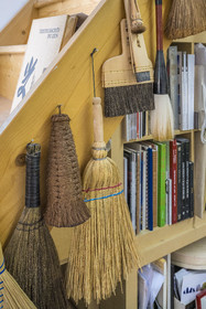 France, Hauts-de-Seine, Colombes, the french artist and lacquerer Isabelle Emmerique in her studio