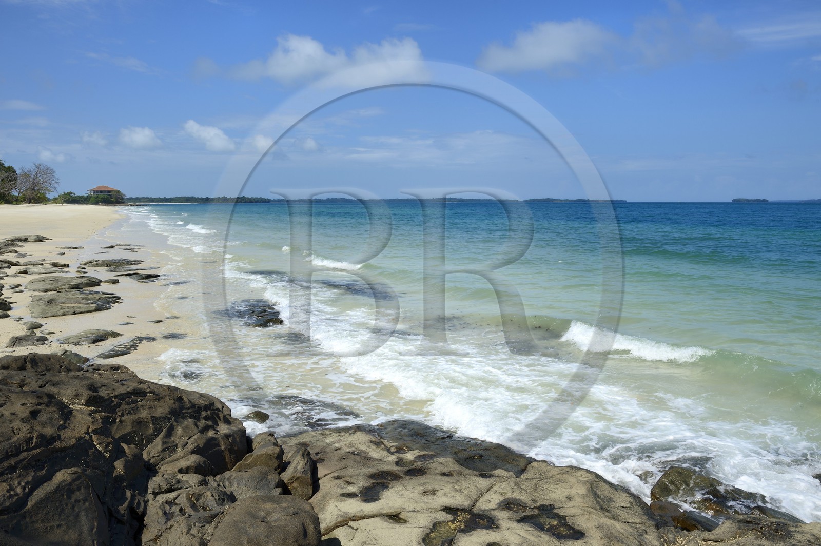 Panama, archipel des Perles, Isla Viveros, plage de sable blanc