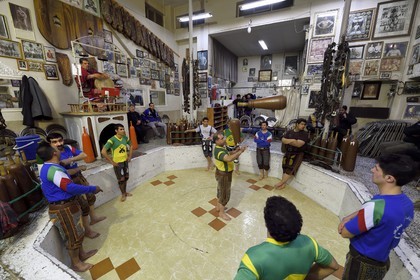 Iran, Isfahan Province, Isfahan, home of force (Zurkhaneh) where traditional Iranian national sport called Varzesh-e Pahlavani (Pahlevani and zoorkhaneh rituals) is practiced