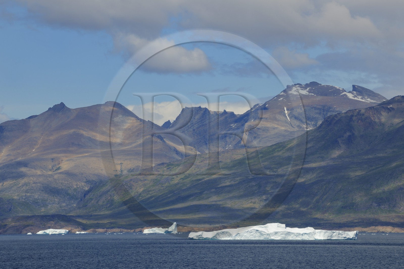 Groenland, région méridionale vers Nanortalik, icebergs