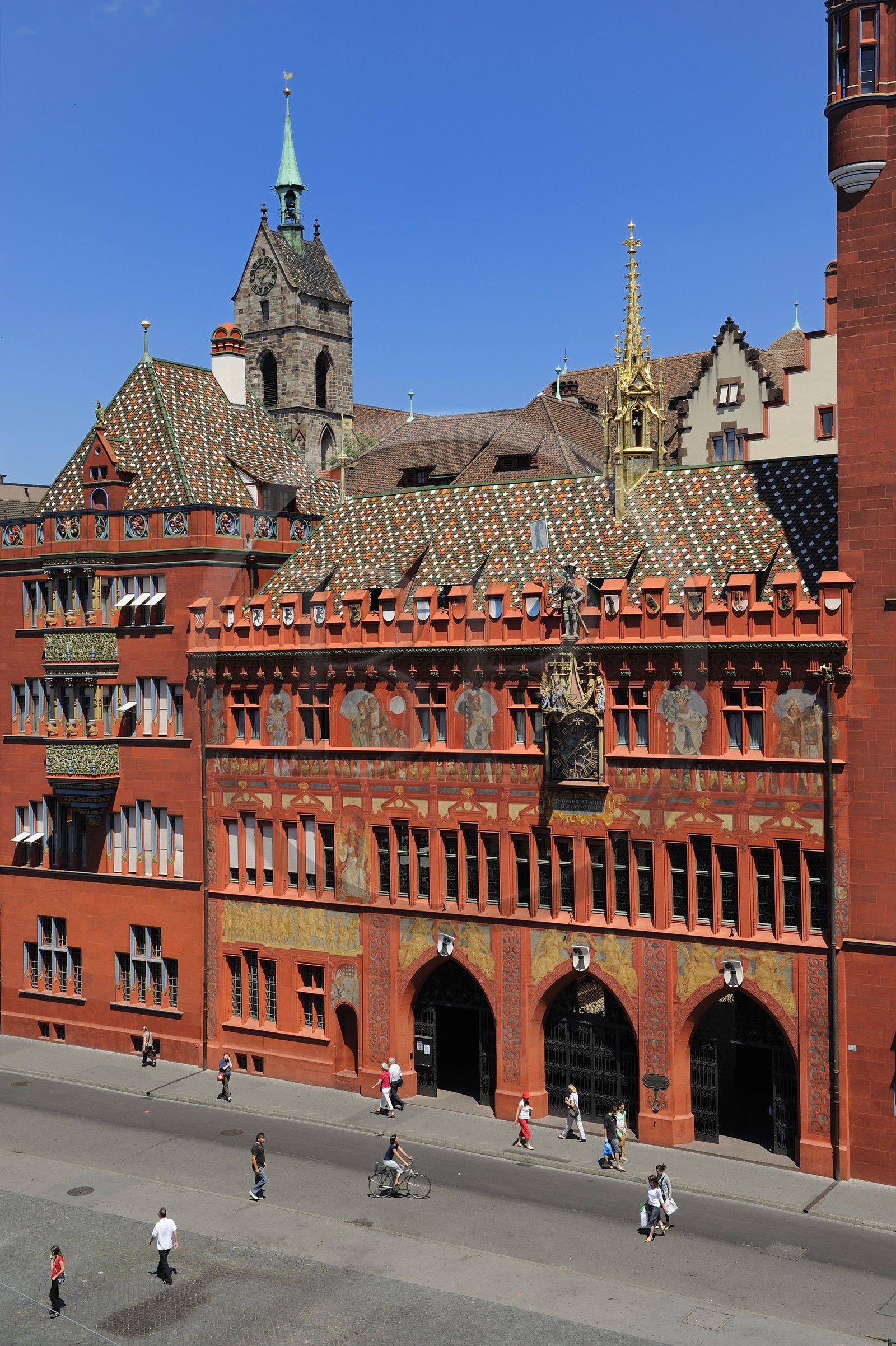 Suisse, Bâle, Marktplatz, l'Hôtel de Ville