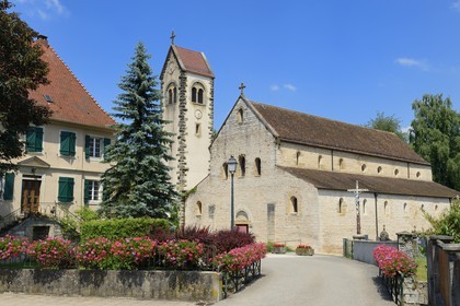 France, Haut Rhin, Sundgau, Feldbach, Saint-Jacques church of the 12th century, former priory founded by Frederic 1st Earl of Ferrette in 1145