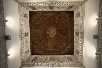 Espagne, Andalousie, Séville, Alcazar de Séville (Reales Alcazares de Sevilla), classé Patrimoine Mondial de l'UNESCO, plafond de la Salle de Justice (Sala de la Justicia)