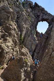 France, Corse du Sud, Alta Rocca, Bavella, place called Hole of the Bomb locally called Tafonu di Cumpuleddu U (hole of the shepherd enclosure)