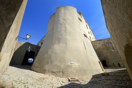 France, Haute Corse, Calvi, the citadel, tower of the old palace of the Genoese governors occupied by the French Foreign Legion