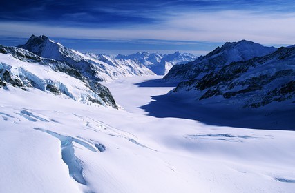 Switzerland, region of Bern (Bernese Oberland), glacier of the Jungfrau