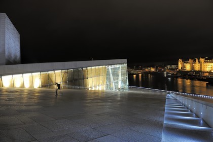 Norway, Oslo, docks district of Bjorvika, the new opera house by Snohetta architects
