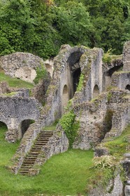France, Charente-Maritime (17),  Saintonge, Saintes, amphithéâtre gallo-romain appelé localement les Arènes de Saintes, sa construction commence sous le règne de Tibère et s'achève sous le règne de Claude, vers 40 après JC, 127 mètres de long sur 102 de large, il pouvait accueillir près de 15 000 spectateurs