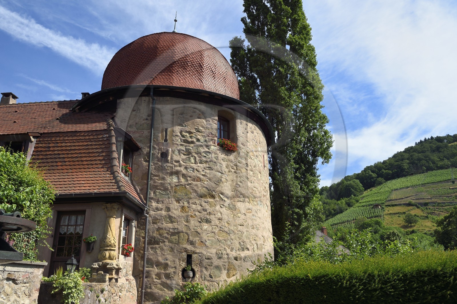France, Haut-Rhin (68), Route des vins d'Alsace, Thann, la Tour des sorcières (XIVe siècle)