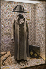 France, Seine-et-Marne, Fontainebleau, castle of Fontainebleau listed as World Heritage by UNESCO, Napoleon I Museum, frock coat and bicorn hat of the Emperor Napoleon I