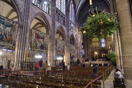 France, Bas Rhin, Strasbourg, old town listed as World Heritage by UNESCO, Notre Dame Cathedral, the Scenes from the Life of the Virgin made at the request of Richelieu are a series of fourteen tapestries hung in the nave during the Advent period