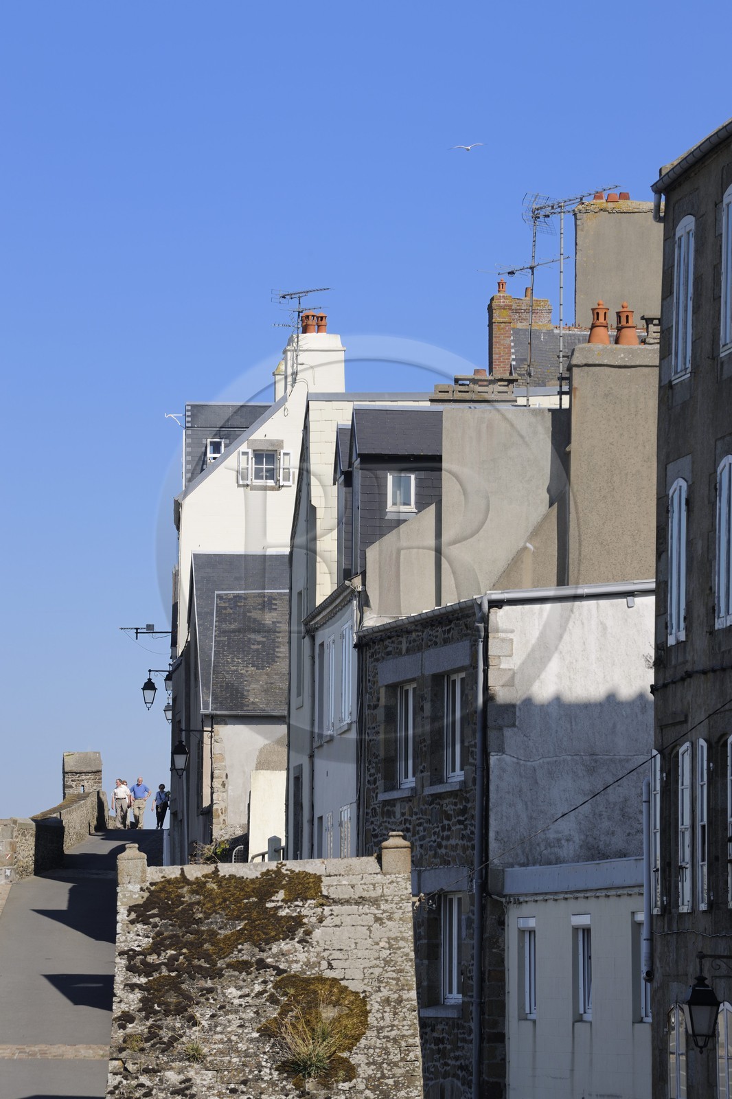France, Manche (50), Granville, la Haute Ville, le long des remparts rue du Nord