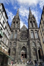 France, Puy de Dome, Clermont Ferrand, rue des Gras leading to Notre-Dame-de-l'Assomption cathedral