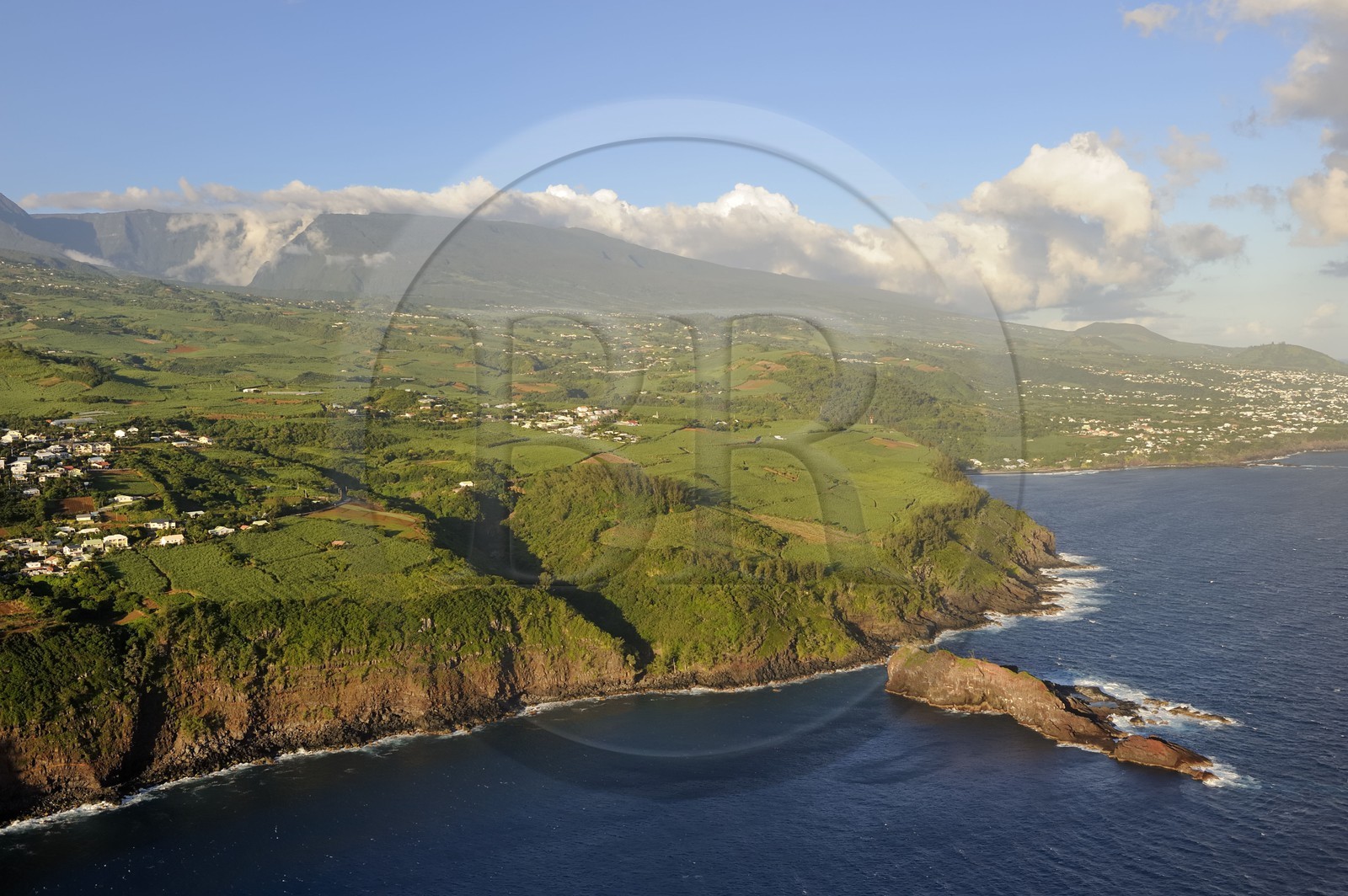 France, Reunion Island (French overseas department), southern coast, Petite Ile, Manapani Bay (aerial view)