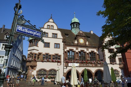 Germany, Baden-Wurttemberg, Freiburg im Breisgau, the city hall on Rathausplatz