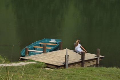 Switzerland, Canton of Vaud, Ormont-Dessus, Les Diablerets, Lake Retaud above the Col du Pillon