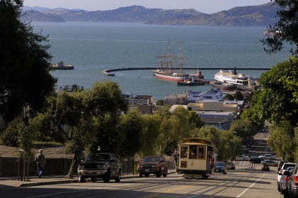 United States, California, San Francisco, the district of Russian Hill, cable car in Hyde street