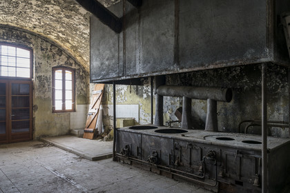 France, Alpes-Maritimes, Eze, Fort de la Revere in the Grande Corniche Forest Park and built between 1882 and 1885, former kitchen