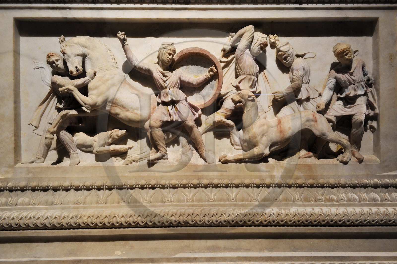 Turquie , Istanbul, centre historique classé Patrimoine Mondial de l'UNESCO, Musées archéologiques d'Istanbul dans les dépendances du Palais de Topkapi, sarcophage d'Alexandre du fin IVe siècle avant JC