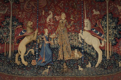 France, Paris (75), musée du Moyen-Age, ancien hôtel de Cluny, La Dame à la licorne est une série de six tapisseries datant de la fin du 15ème siècle