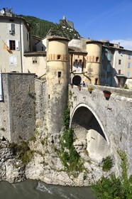 France, Alpes de Haute Provence, Entrevaux Medieval city dominated by its citadel and fortified by Vauban, the Royal Gate and the bridge over the Var river
