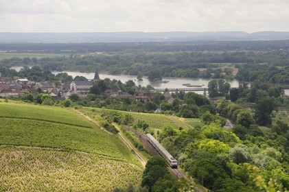 France, Nièvre (58), la Loire vers Pouilly-sur-Loire, train régional