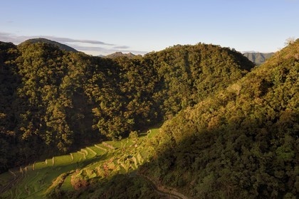 Philippines, Ifugao province, Banaue rice terraces, listed as World Heritage by UNESCO, at sunrise