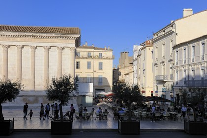 France, Gard (30), Nimes, la Maison Carrée, ancien temple romain du Ier siècle avant JC, Musée d'Art Contemporain