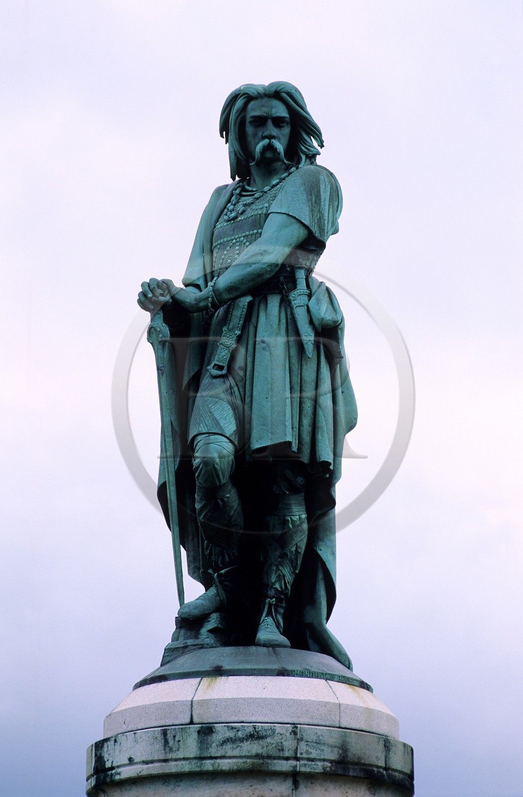 France, Côte-d'Or (21), site d'Alésia près du village d'Alise Sainte-Reine, statue de Vercingétorix