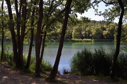France, Alpes-de-Haute-Provence (04), parc naturel régional du Verdon, Gréoux-les-Bains, les rives du Verdon
