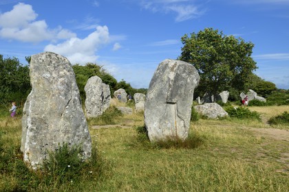France, Morbihan, Erdeven, row of megalithic standing stones of Kerzerho