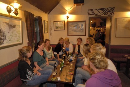 Republic of Ireland, County Galway, Aran Islands, Inishmaan, gaelic students evening in the only pub on the island