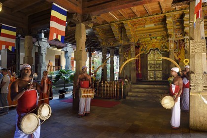 Sri Lanka, center province, Kandy, Temple of the Buddha Tooth (Sri Dalada Maligawa);  door giving access to the lower part of the sacred temple that contains the relic of Buddha's Tooth