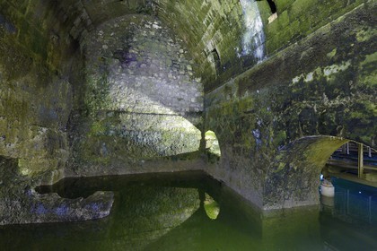 Israel, Jérusalem, ville sainte, vieille-ville classée Patrimoine Mondial de l'UNESCO, souterrain du Kotel qui longe le Mur occidental, ancienne piscine de l'époque romaine